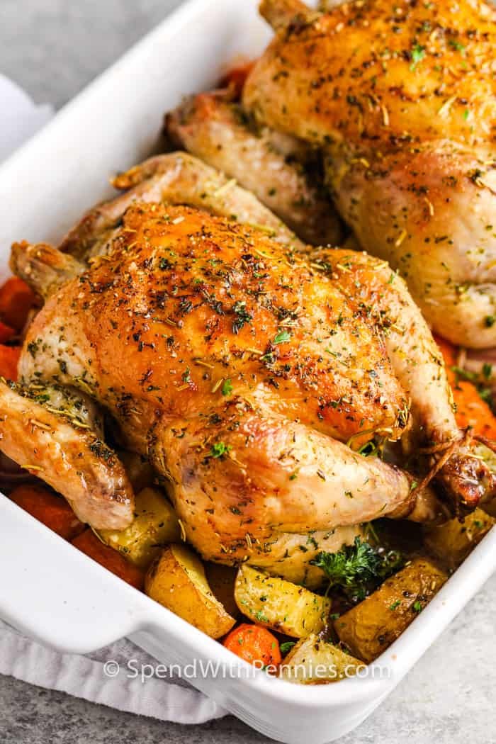 How to make Baked Cornish game hens